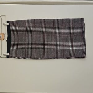 Herringbone checkered bodycoton pencil skirt